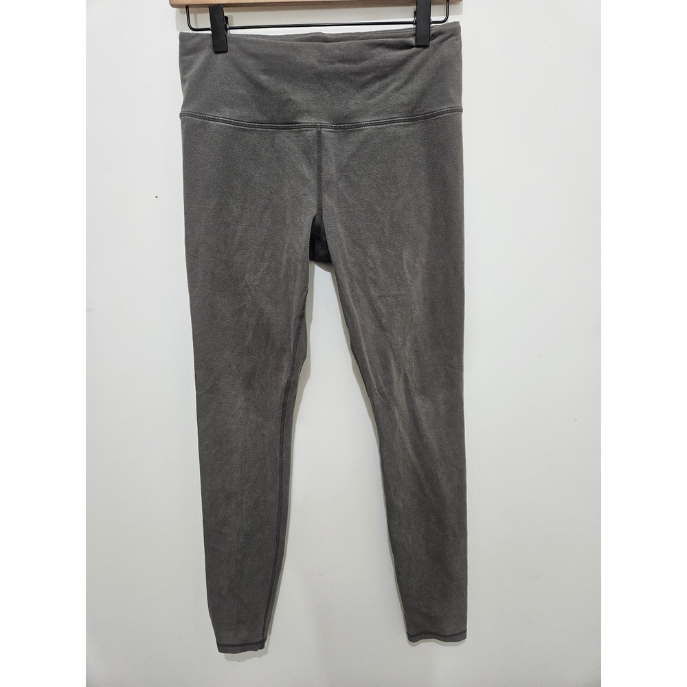 Athleta Womens Charcoal Gray Cotton Blend High Waisted Leggings Size M